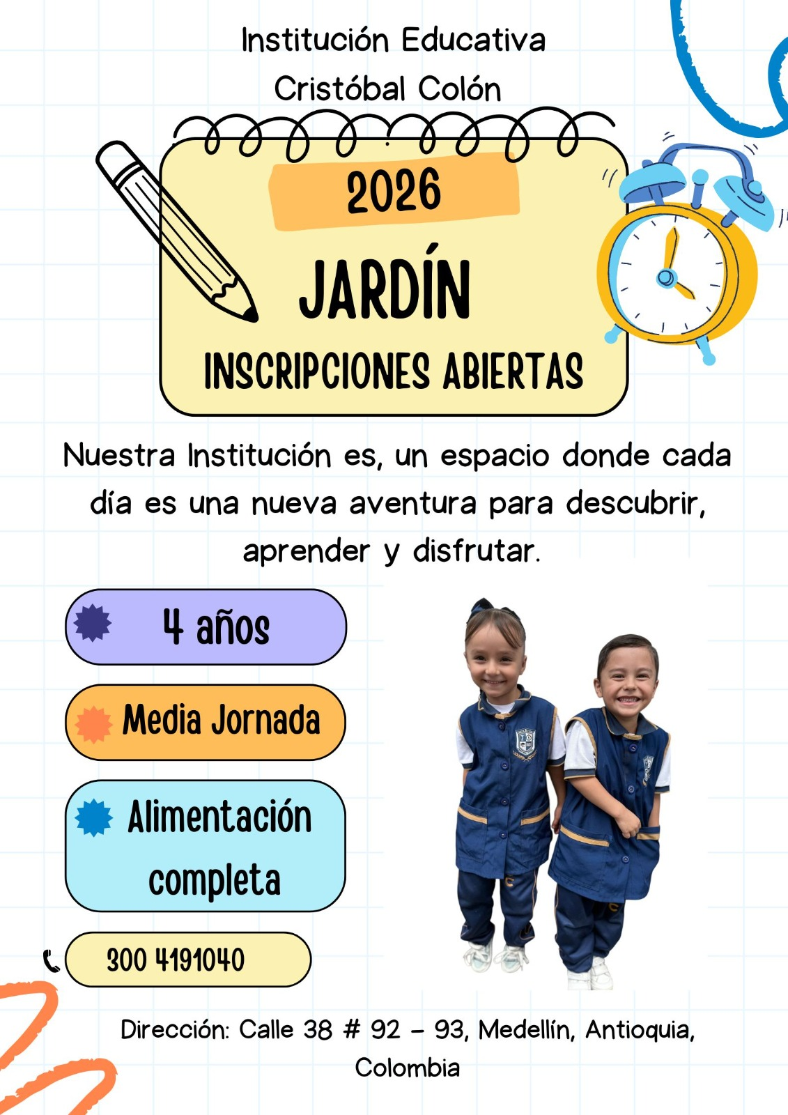 Inscripciones abiertas para grupo Jardín 2026 Anímate